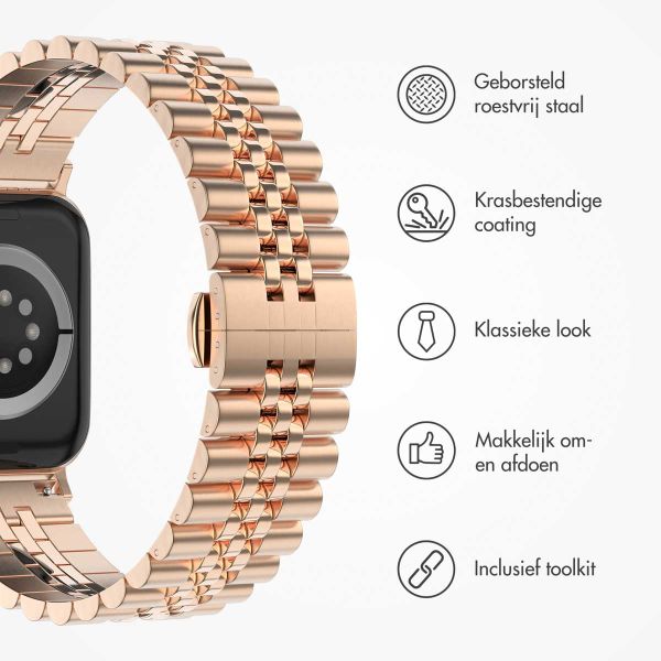 Selencia Jubilee stalen bandje Apple Watch Series 1-9 / SE - 38/40/41 mm / Series 10 - 42 mm - Rosé Goud