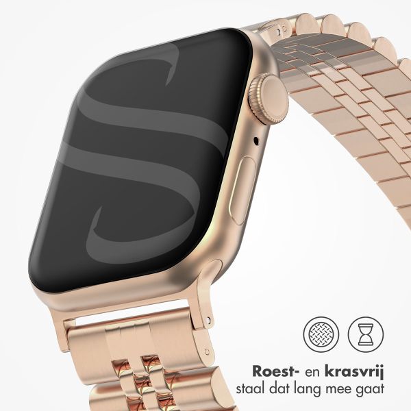 Selencia Jubilee stalen bandje Apple Watch Series 1-9 / SE - 38/40/41 mm / Series 10 - 42 mm - Rosé Goud