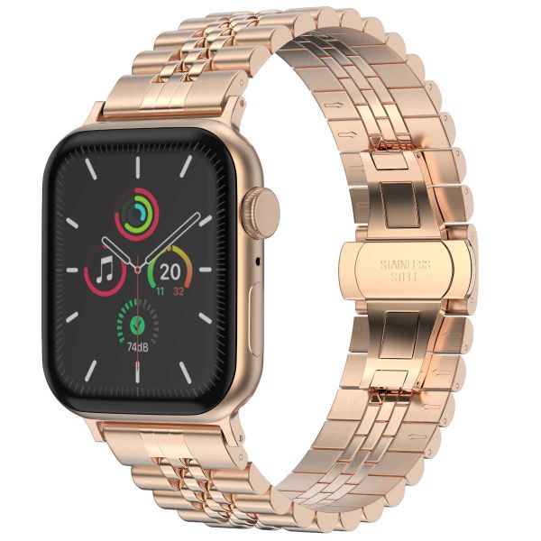 Selencia Jubilee stalen bandje Apple Watch Series 1-9 / SE - 38/40/41 mm / Series 10 - 42 mm - Rosé Goud