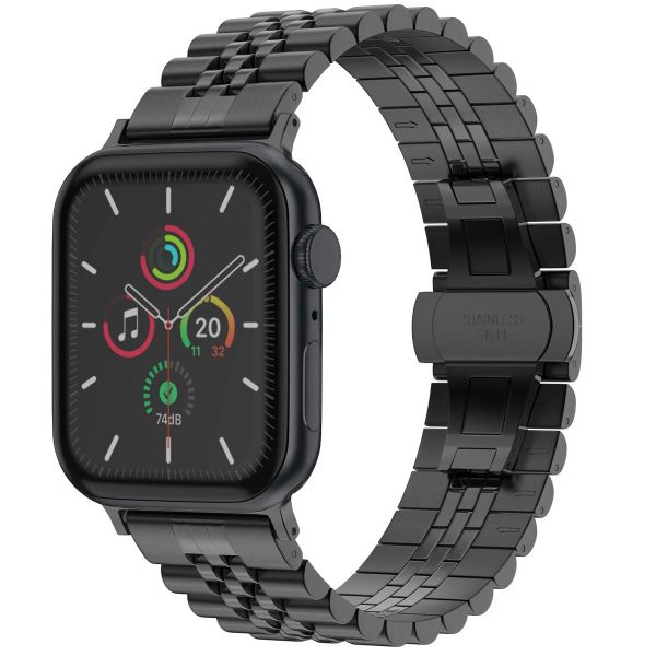 Selencia Jubilee stalen bandje Apple Watch Series 1-10 / SE / Ultra (2) - 42/44/45/46/49 mm - Zwart