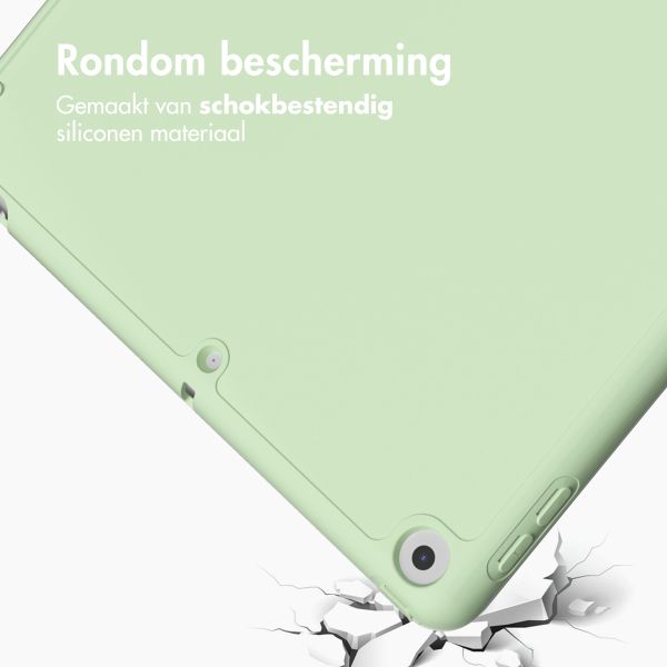 Accezz Smart Silicone Bookcase iPad 9 (2021) 10.2 / iPad 8 (2020) 10.2 / iPad 7 (2019) 10.2 - Lichtgroen