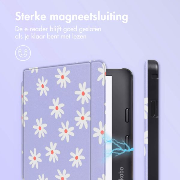 imoshion Design Slim Hard Case Sleepcover met stand Kobo Libra 2 / Tolino Vision 6 - Flowers Distance