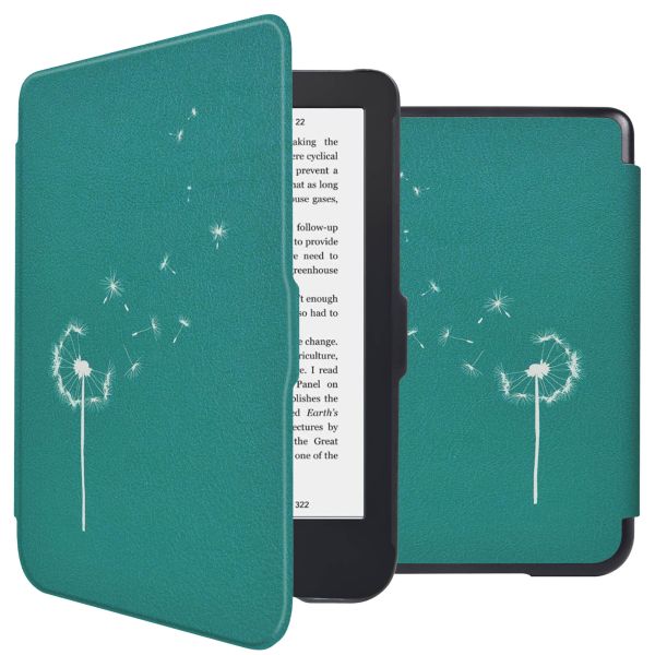 imoshion Design Slim Hard Case Sleepcover Kobo Clara 2E / Tolino Shine 4 - Green Dandelion