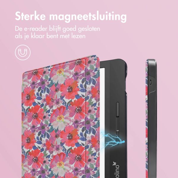 iMoshion Design Slim Hard Case Sleepcover met stand Tolino Vision 5 - Flower Watercolor