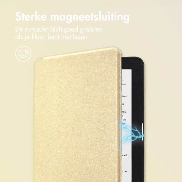 imoshion Canvas Sleepcover Bookcase Kobo Clara HD - Glitter Goud