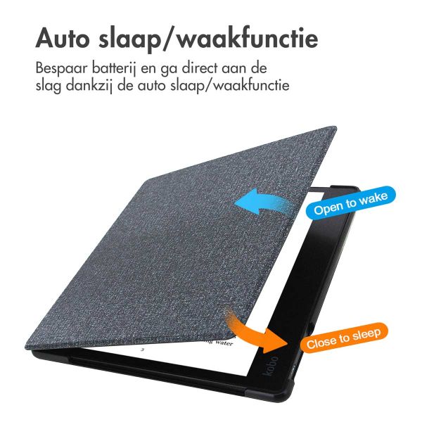 imoshion Canvas Sleepcover Bookcase Kobo Elipsa 2E - Zwart