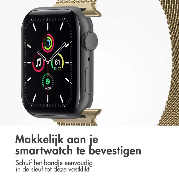 imoshion Milanees magnetisch bandje Apple Watch Series 1-9 / SE - 38/40/41 mm / Series 10 - 42 mm - Maat S - Champagne