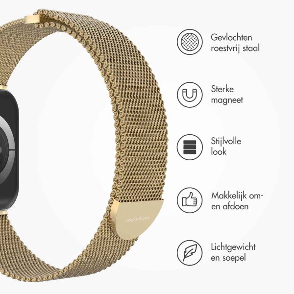 imoshion Milanees magnetisch bandje Apple Watch Series 1-9 / SE - 38/40/41 mm / Series 10 - 42 mm - Maat S - Champagne