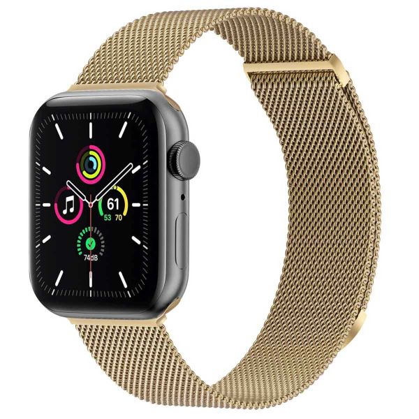 imoshion Milanees magnetisch bandje Apple Watch Series 1-9 / SE - 38/40/41 mm / Series 10 - 42 mm - Maat S - Champagne