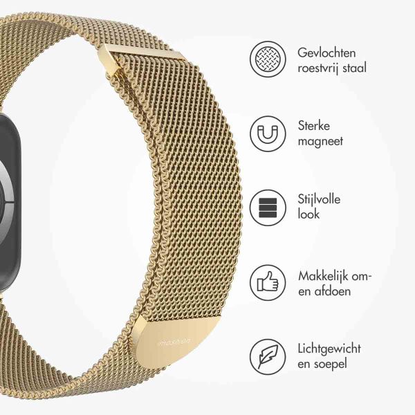 imoshion Milanees magnetisch bandje Apple Watch Series 1-9 / SE - 38/40/41 mm / Series 10 - 42 mm - Maat M - Champagne