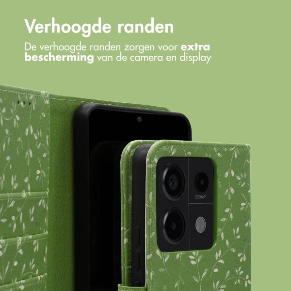 imoshion Design Bookcase Xiaomi Redmi Note 13 Pro (5G) / Poco X6 - Green Flowers