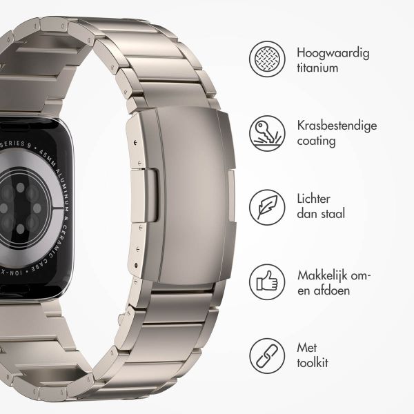Accezz Mat Titanium bandje voor de Apple Watch Series 1-9 / SE - 38/40/41 mm - Titanium