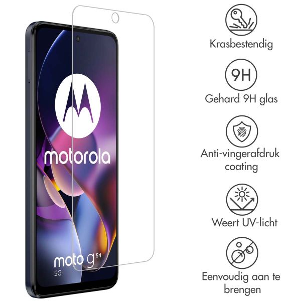 Accezz Gehard Glas Screenprotector voor de Motorola Moto G54 - Transparant