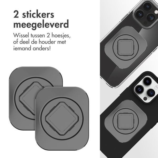 Accezz EasyLock telefoonhouder fiets - inclusief hoesje iPhone 14 Pro - Aluminium - 360 graden draaibaar - Zwart