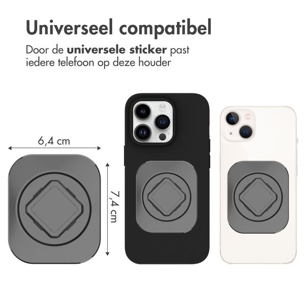 Accezz EasyLock telefoonhouder fiets - inclusief hoesje iPhone 14 Pro - Aluminium - 360 graden draaibaar - Zwart