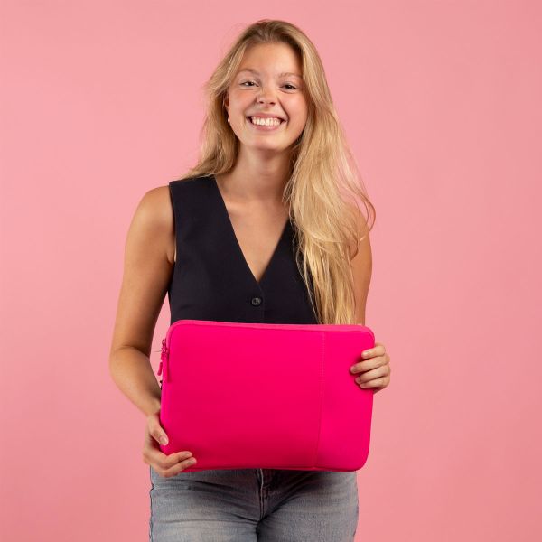 imoshion Laptop hoes 13 inch - Laptopsleeve met vak - Hot Pink