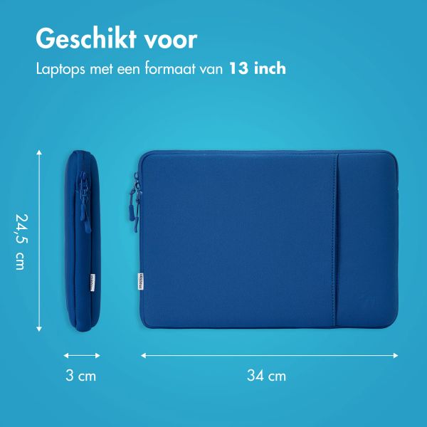 imoshion Laptop hoes 13 inch - Laptopsleeve met vak - Cobalt Blue