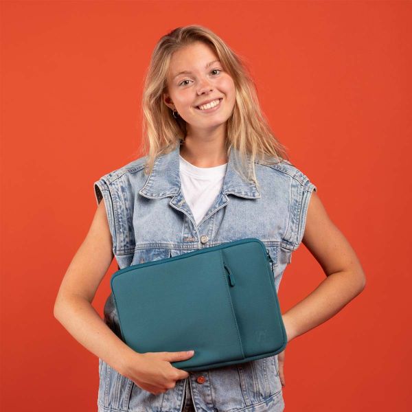 imoshion Laptop hoes 13 inch - Laptopsleeve met vak - Petrol Green