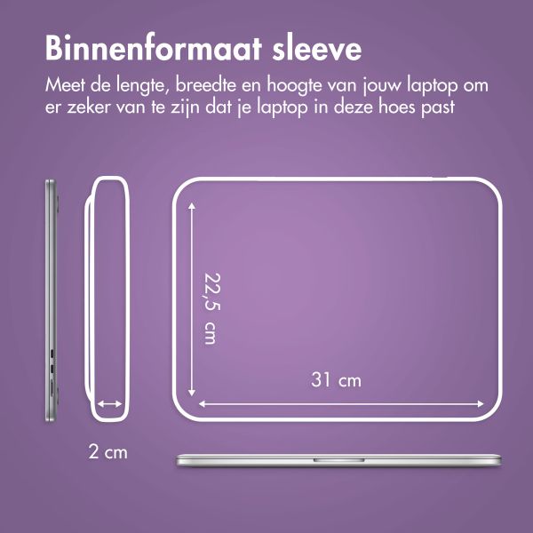 imoshion Laptop hoes 13 inch - Laptopsleeve met vak - Royal Plum