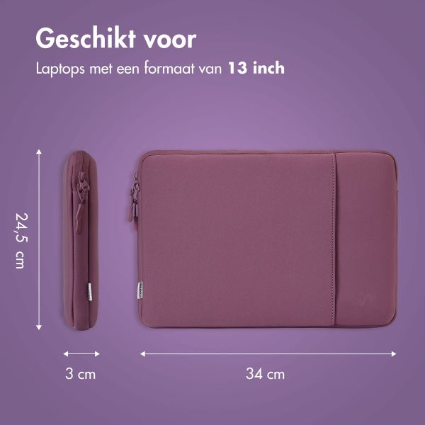 imoshion Laptop hoes 13 inch - Laptopsleeve met vak - Royal Plum