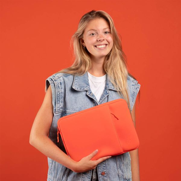 imoshion Laptop hoes 14 inch - Laptopsleeve met vak - Apricot Crush Orange