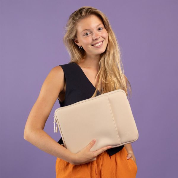 imoshion Laptop hoes 14 inch - Laptopsleeve met vak - Sandstone