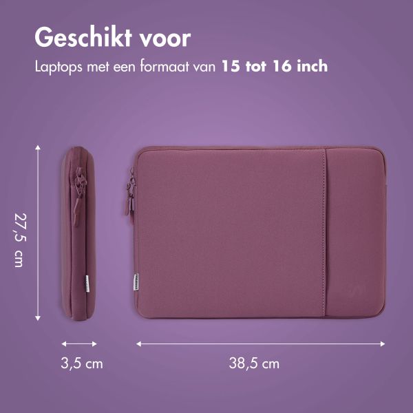 imoshion Laptop hoes 15-16 inch - Laptopsleeve met vak - Royal Plum