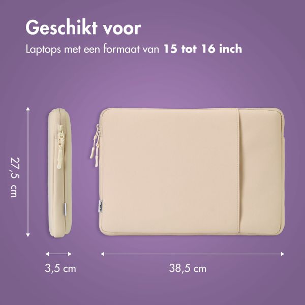 imoshion Laptop hoes 15-16 inch - Laptopsleeve met vak - Sandstone