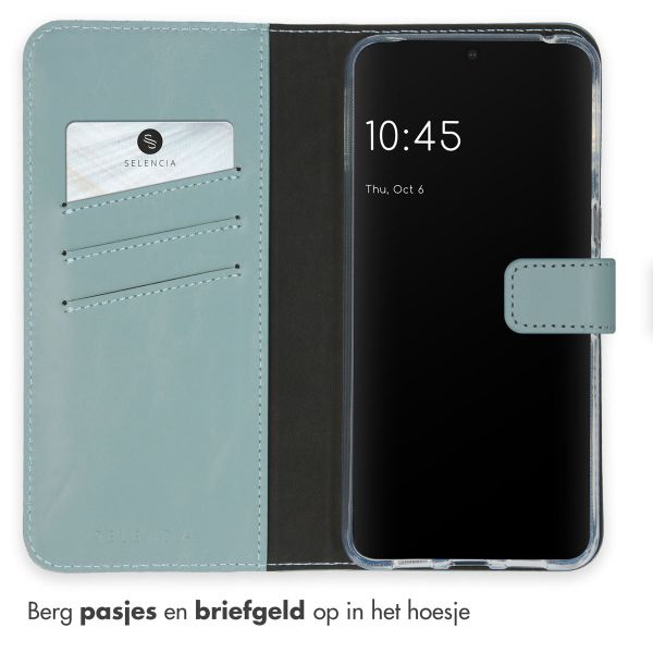 Selencia Echt Lederen Bookcase Google Pixel 8 Pro - Air Blue