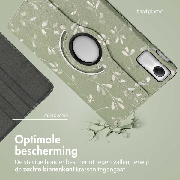 imoshion 360° Draaibare Design Bookcase Xiaomi Redmi Pad SE - Green Flowers