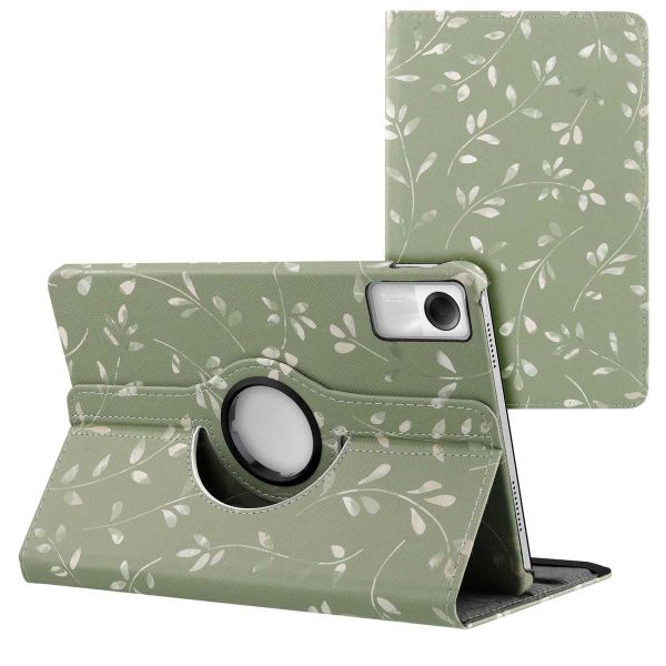 imoshion 360° Draaibare Design Bookcase Xiaomi Redmi Pad SE - Green Flowers