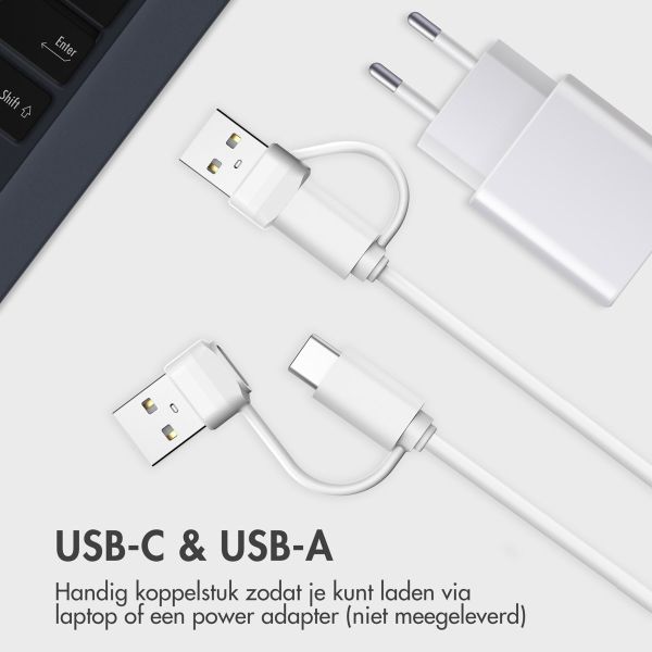 imoshion Oplaadkabel Apple Watch USB-C en USB-A - 0,5 meter - Wit