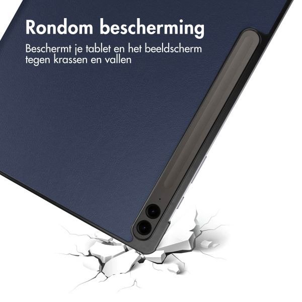 imoshion Trifold Bookcase Samsung Tab S9 FE Plus / Tab S9 Plus 12.4 inch - Donkerblauw