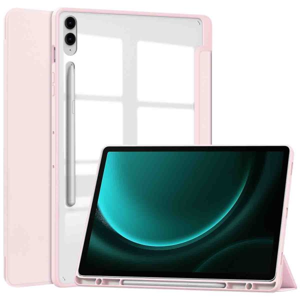 imoshion Trifold Hardcase Bookcase voor de Samsung Tab S9 FE Plus / Tab S9 Plus 12.4 inch - Roze