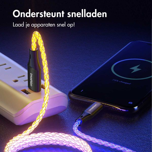 imoshion Lichtgevende Snellaadkabel RGB - USB-A naar USB-C kabel - 1 meter