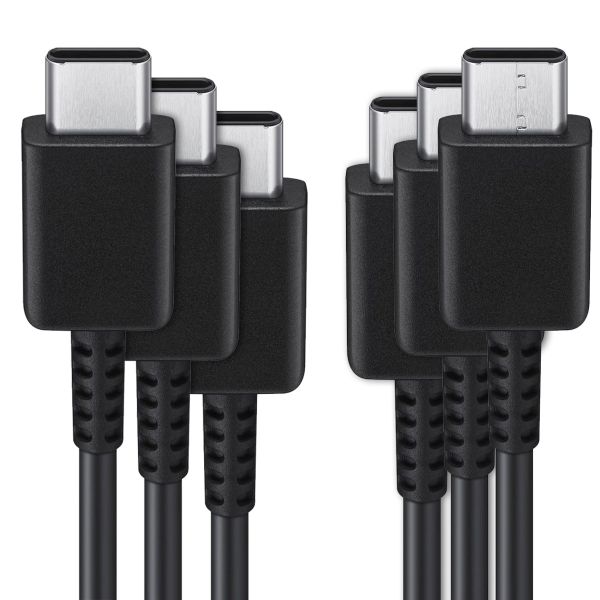 Samsung 3x Originele USB-C naar USB-C kabel in Fabrieksverpakking - 1 meter - 25 Watt - Zwart