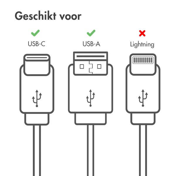 imoshion Braided USB-C naar USB-A kabel - 0,25 meter - Wit