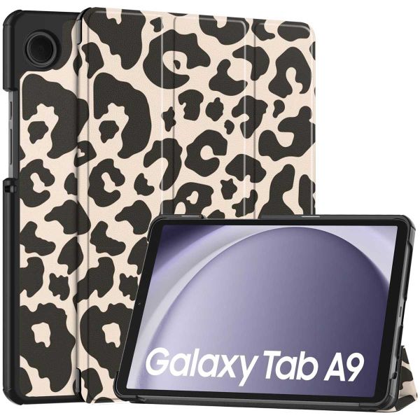 imoshion Trifold Design Bookcase Samsung Galaxy Tab A9 8.7 inch - Leopard