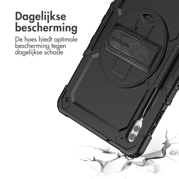 Accezz Rugged Backcover met schouderstrap Samsung Galaxy Tab S9 Ultra 14.6 inch - Zwart