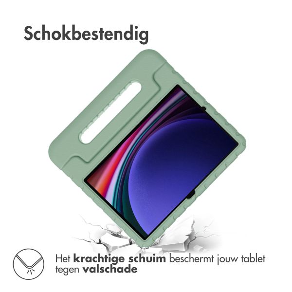 imoshion Kidsproof Backcover met handvat Samsung Galaxy Tab S9 11.0 inch / Tab S9 FE 10.9 inch - Olijfgroen