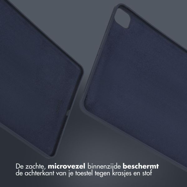 Accezz Liquid Silicone Backcover met penhouder iPad Pro 12.9 (2022) / Pro 12.9 (2021) / Pro 12.9 (2020) - Donkerblauw