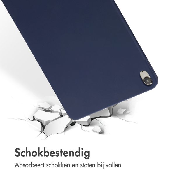 Accezz Liquid Silicone Backcover met penhouder iPad Air 11 inch (2024) M2 / Air 5 (2022) / Air 4 (2020) - Donkerblauw