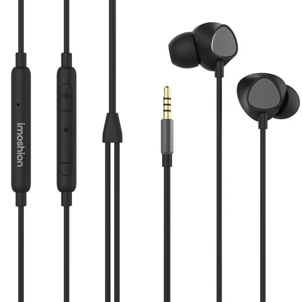 imoshion In-ear oordopjes - Bedrade oordopjes - Met AUX / 3,5 mm Jack aansluiting - Zwart