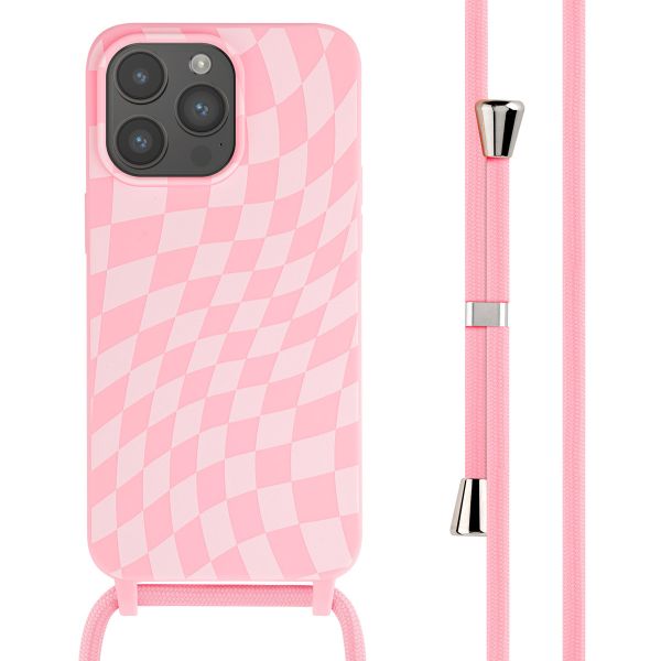 imoshion Siliconen design hoesje met koord iPhone 15 Pro Max - Retro Pink