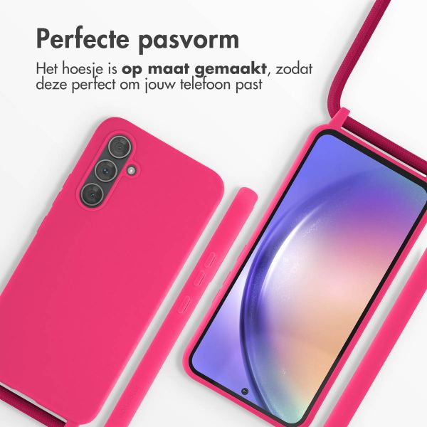 imoshion Siliconen hoesje met koord Samsung Galaxy A54 (5G) - Fluor Roze