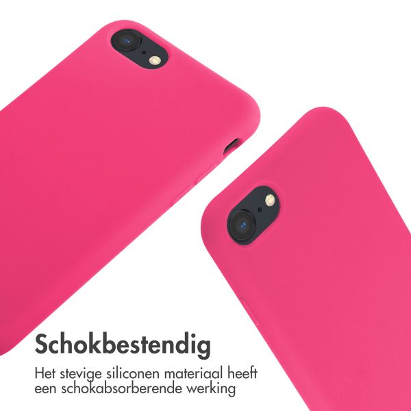 iMoshion Siliconen hoesje met koord iPhone SE (2022 / 2020) / 8 / 7 - Fluor Roze