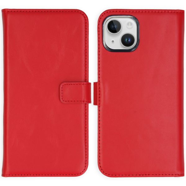 Selencia Echt Lederen Bookcase iPhone 15 - Rood