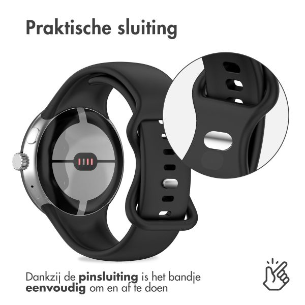 imoshion Siliconen bandje Google Pixel Watch / Watch 2 / Watch 3 (41 mm) - Maat L - Zwart