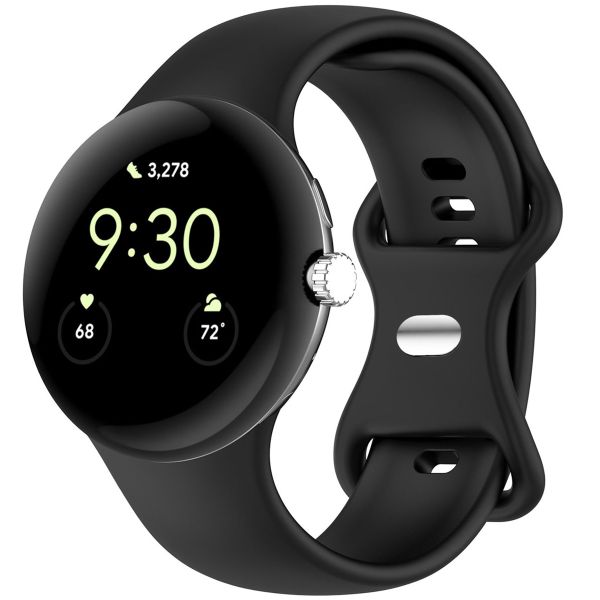 imoshion Siliconen bandje Google Pixel Watch / Watch 2 / Watch 3 (41 mm) - Maat L - Zwart