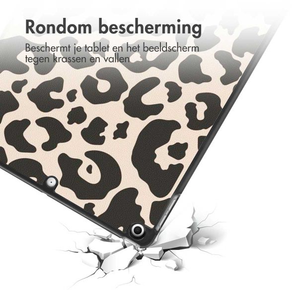 imoshion Trifold Design Bookcase iPad 7 (2019) / iPad 8 (2020) / iPad 9 (2021) 10.2 inch - Leopard